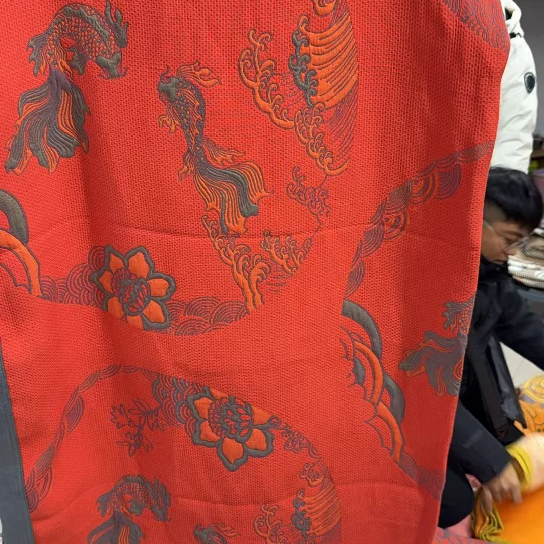 多功能纱布盖毯床盖--丹鲤缠花230*250