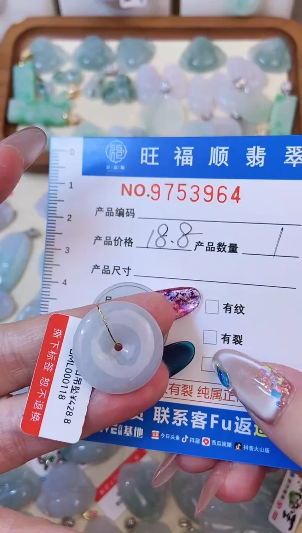 【闪购商品】翡翠颈饰未镶嵌天然缅甸A货翡翠颈饰配绳带礼盒