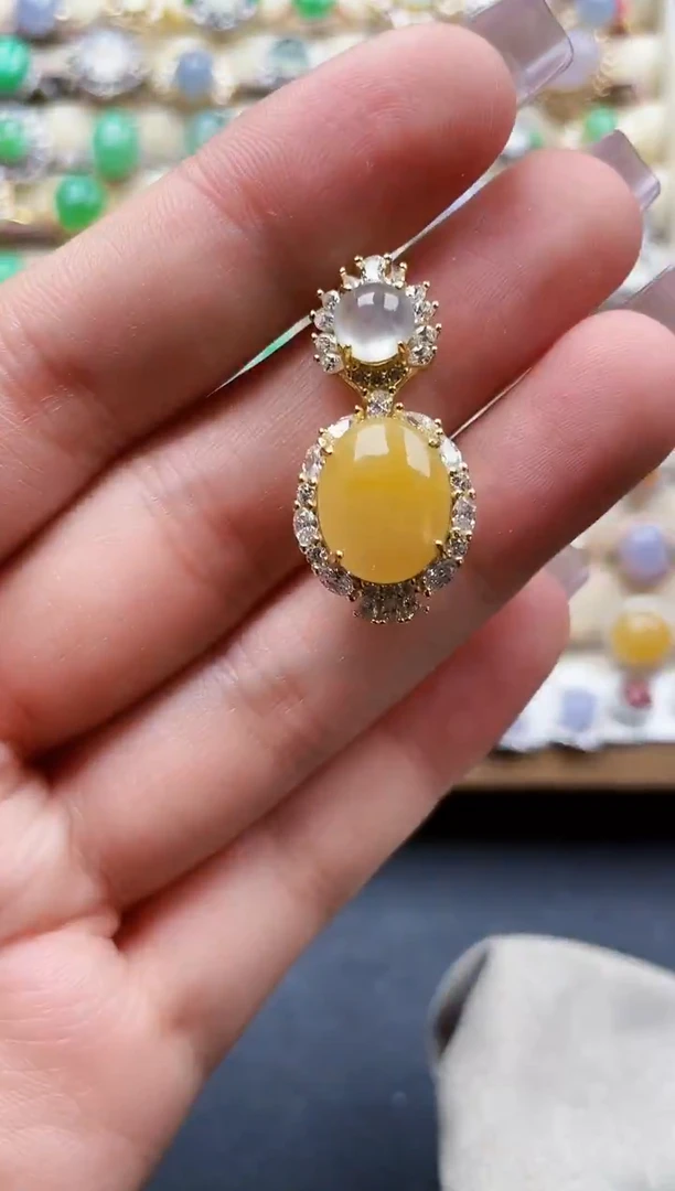 颈饰银S925镶嵌翡翠29