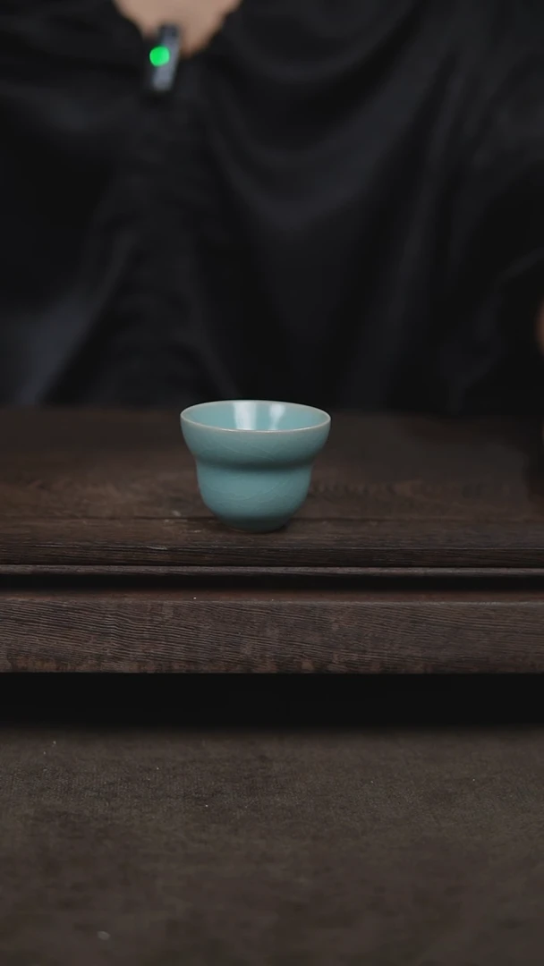 杯仿古天青小葫芦杯微瑕