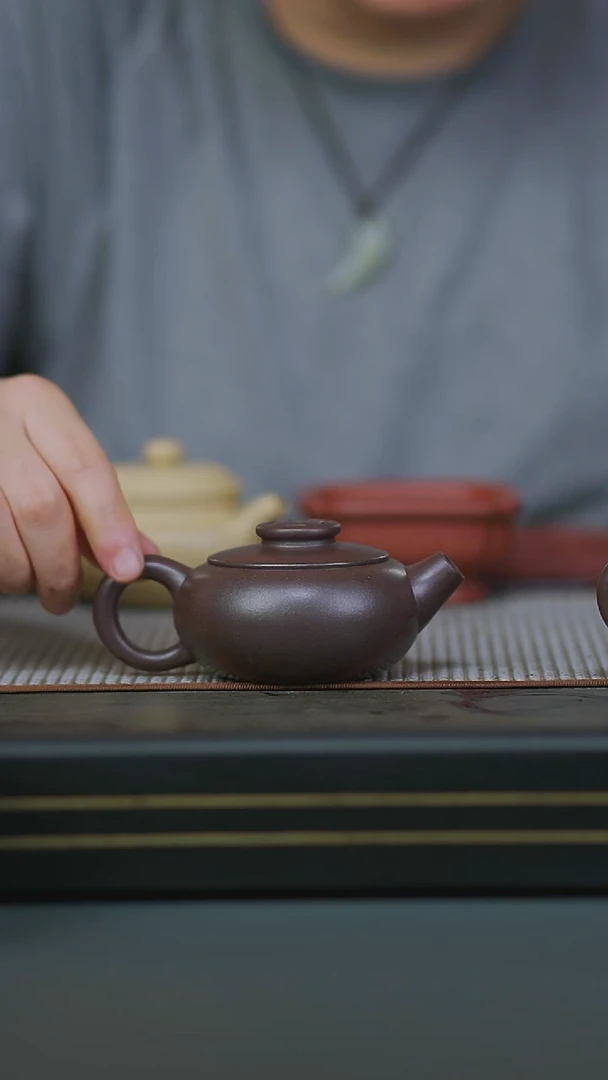 茶壶紫砂05-半手紫泥柴烧钱多多160cc