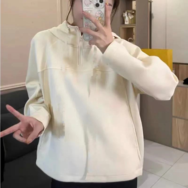 8896双材质拼接帽衫半拉链女士运动休闲春秋抽绳空气层卫衣