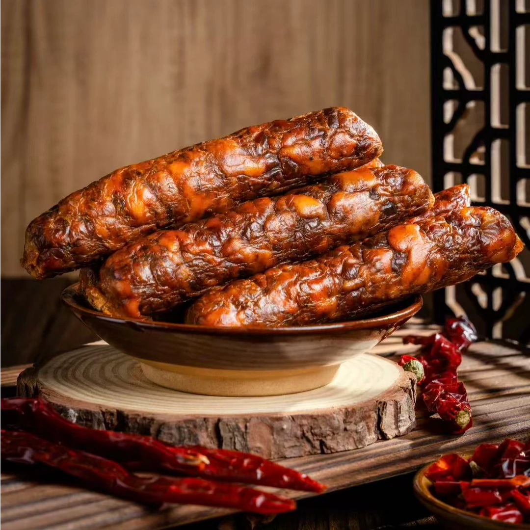 四川雪苜香传统烟熏川味香肠麻辣香肠五香香肠传统工艺