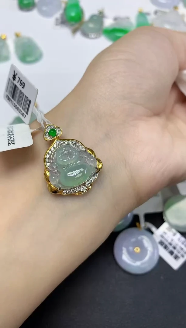 颈饰未镶嵌翡翠天然缅甸翡翠A货多样性发一件