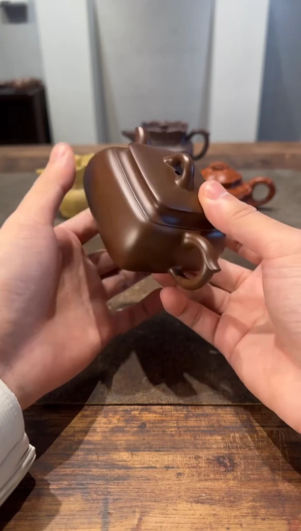 茶壶紫砂举***子长四方紫砂壶