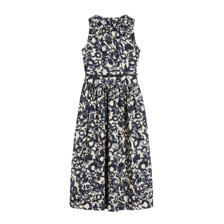 Max同款2025夏季新款100天丝棉材质泼墨风印花连衣裙女