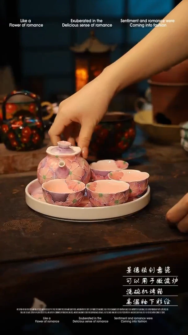 陶瓷景德镇高温釉下彩手工手绘款式