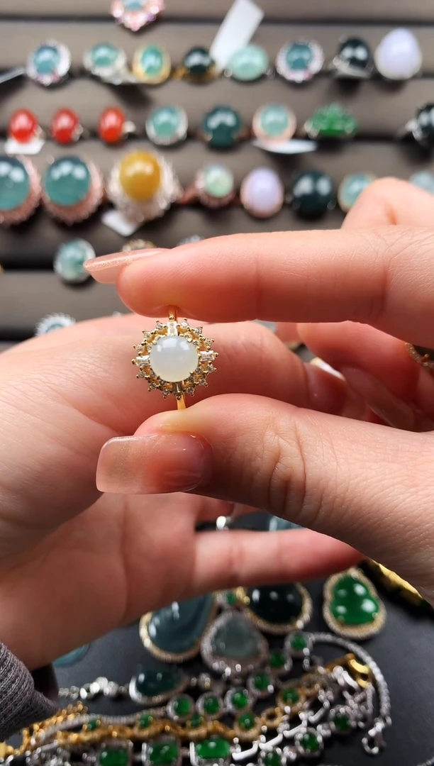 【闪购商品】翡翠戒指银S925镶嵌4324324