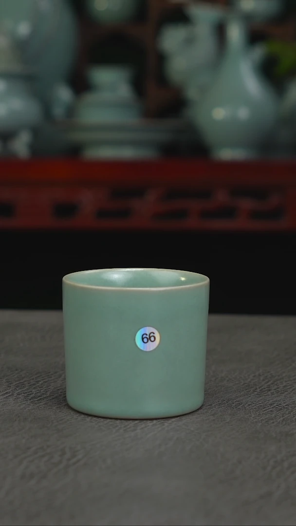 66号扫地僧柴烧扳指杯精品~帆