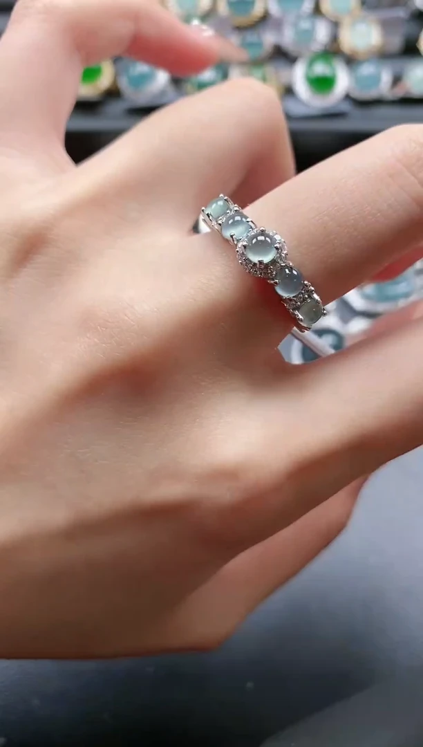 【闪购商品】翡翠戒指银S925镶嵌51511-8