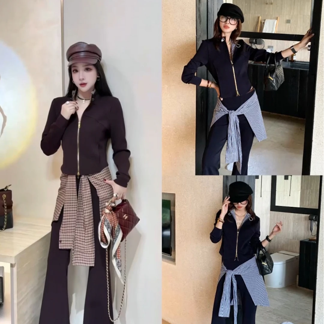 65606 轻职风时尚套装套装运动收腰显瘦上衣休闲风卫衣女装