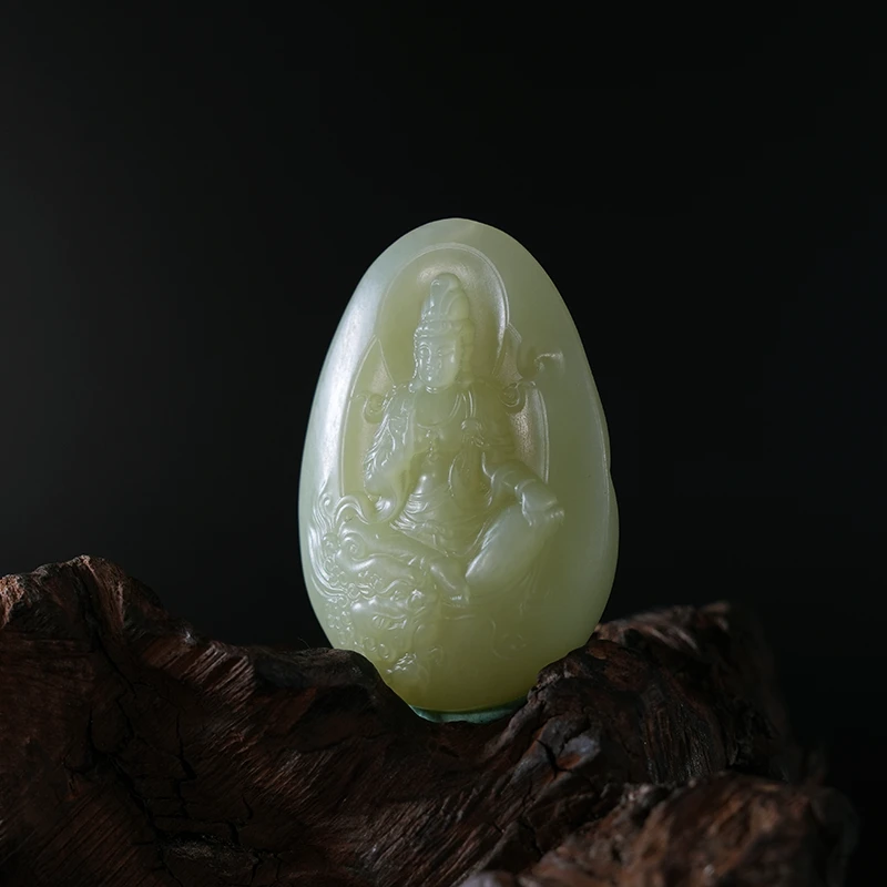 lot34  和田玉观音吊坠/DW51226-046514 保利山东