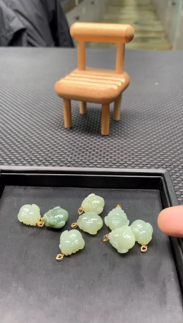 【闪购商品】和田玉吊坠18K金镶嵌多样性发1件