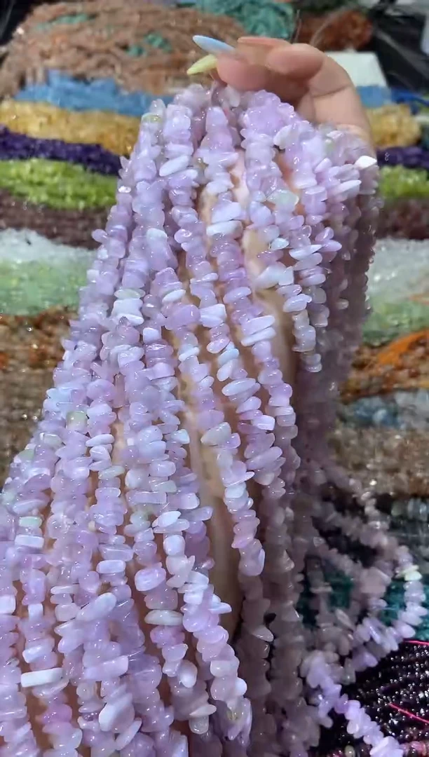 水晶珠宝半成品未镶嵌紫锂辉