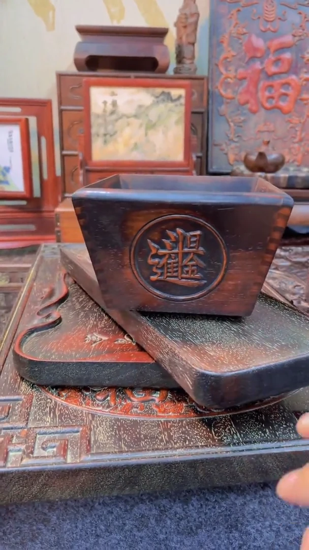 非洲紫檀（红花梨）斗升17x17cm摆件