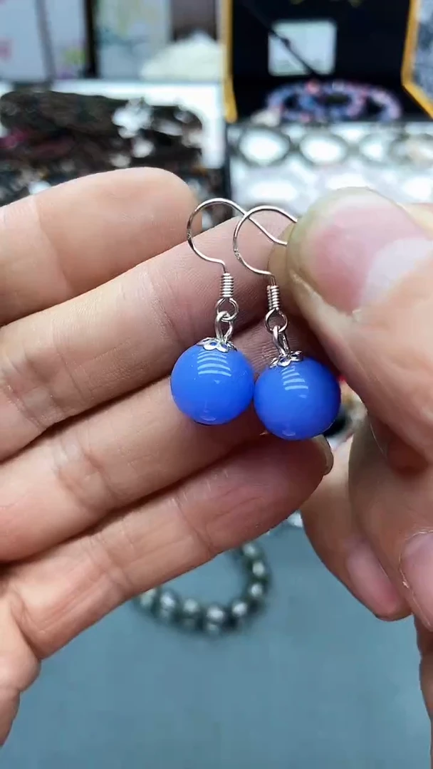 【闪购商品】玛瑙/玉髓耳钉银S925镶嵌A997 耳饰