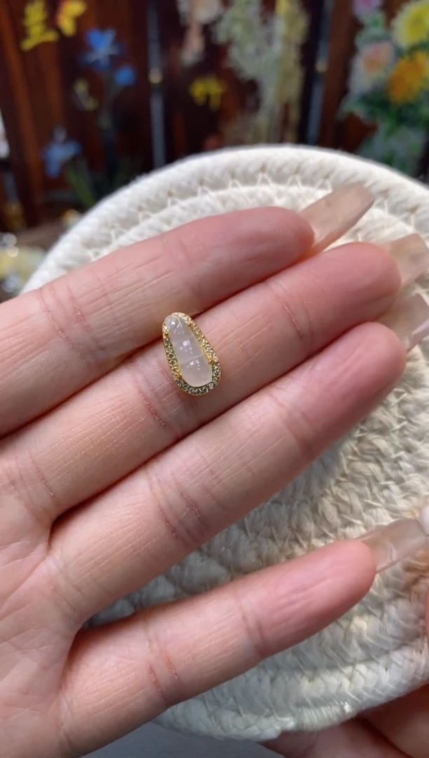 颈饰银S925镶嵌翡翠净货14260