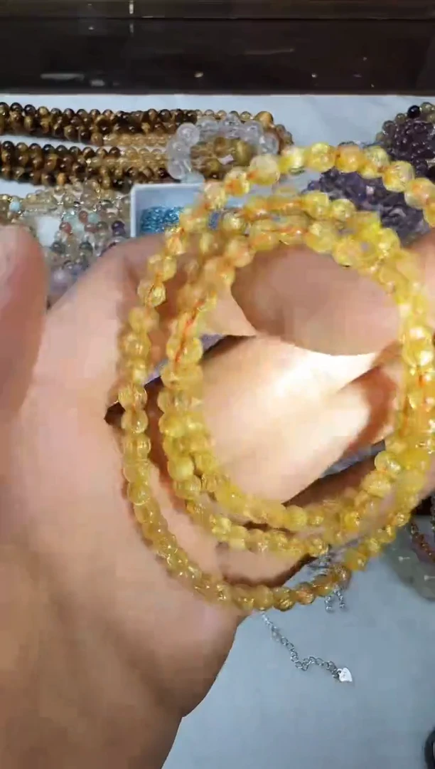未镶嵌手串水晶金发晶手串 多样性发其一
