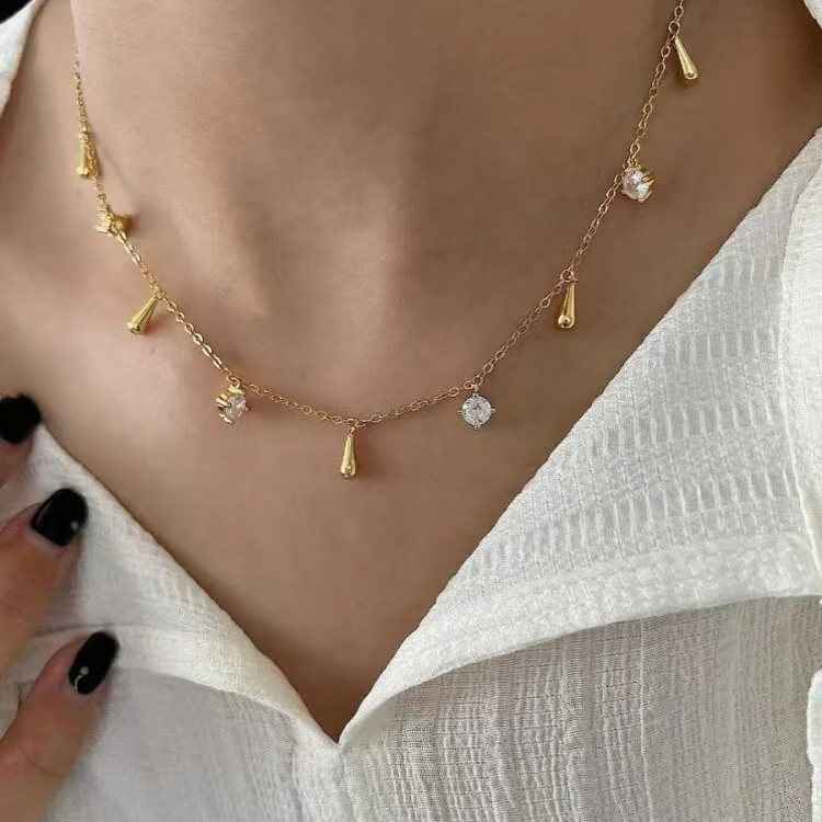 坠链均925银 S925纯银爆闪流苏轻奢简约锁骨链  一年免费延保一次