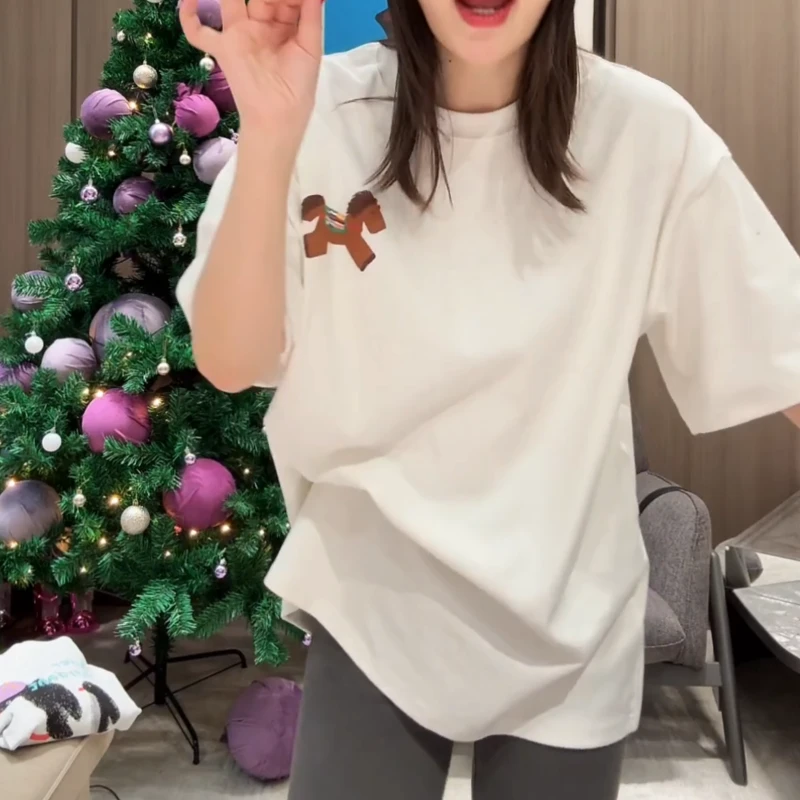 【温粥叙旧】2026新款设计感显瘦百搭潮流时尚短袖T恤LK2509078