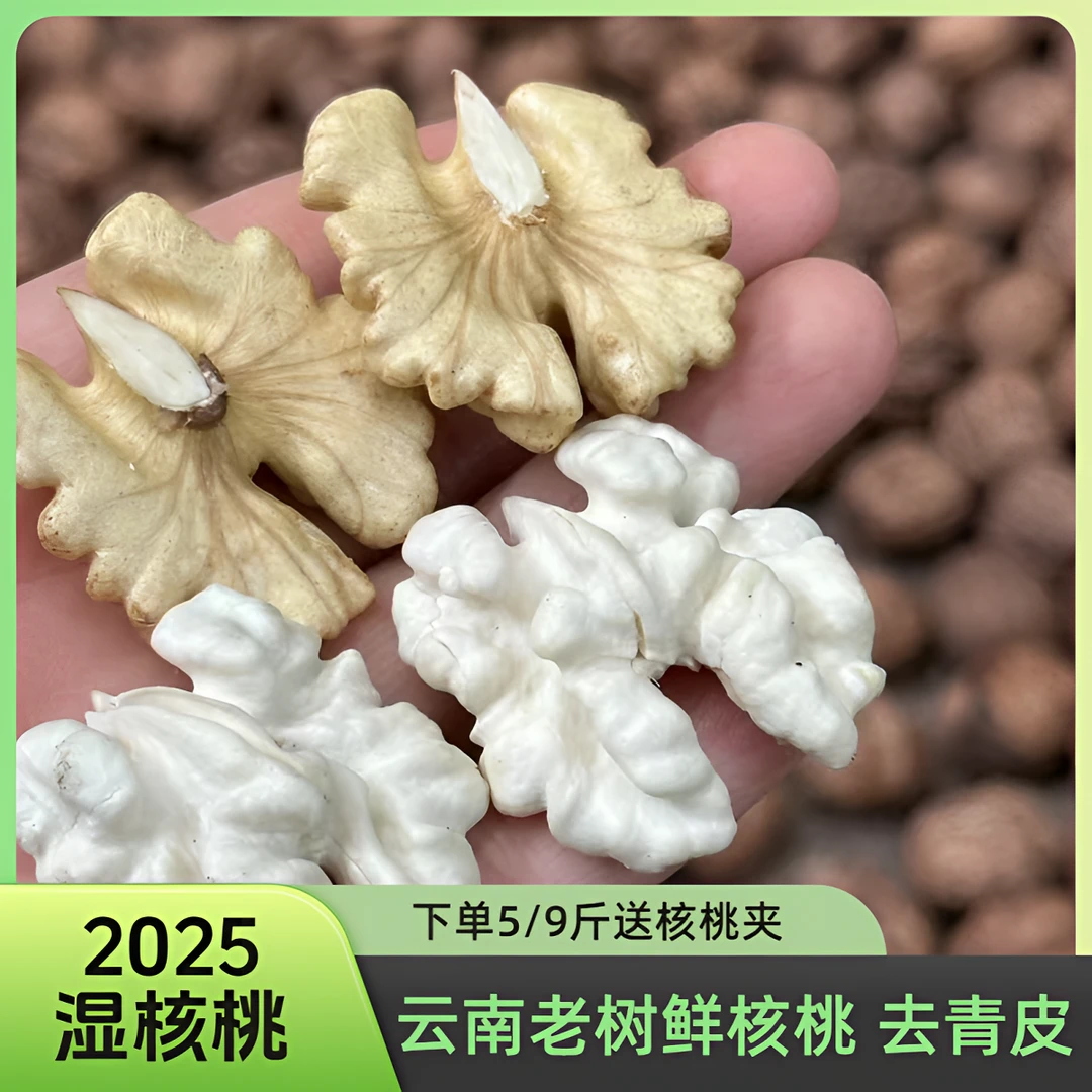 云南老树新鲜去青皮湿核桃孕妇小孩可食的送核桃夹大凉山新鲜核桃