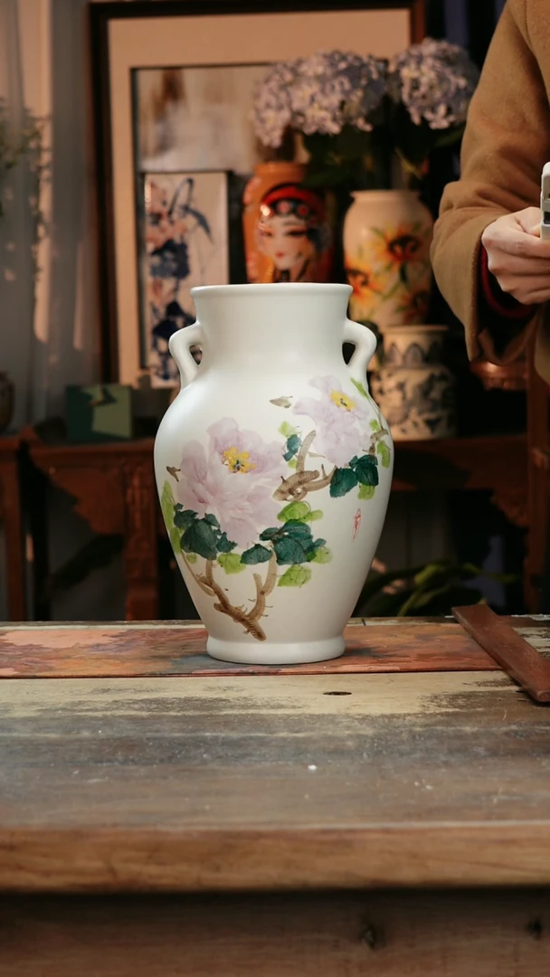 【闪购商品】瓷片景德镇纯手工釉下彩精品花瓶