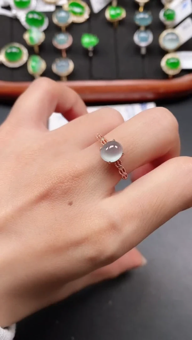 银S925镶嵌戒指翡翠111