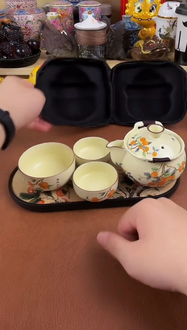 陶瓷茶具摆件旅行套组