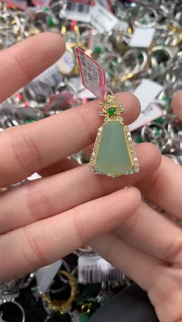 银S925镶嵌戒指翡翠8  3