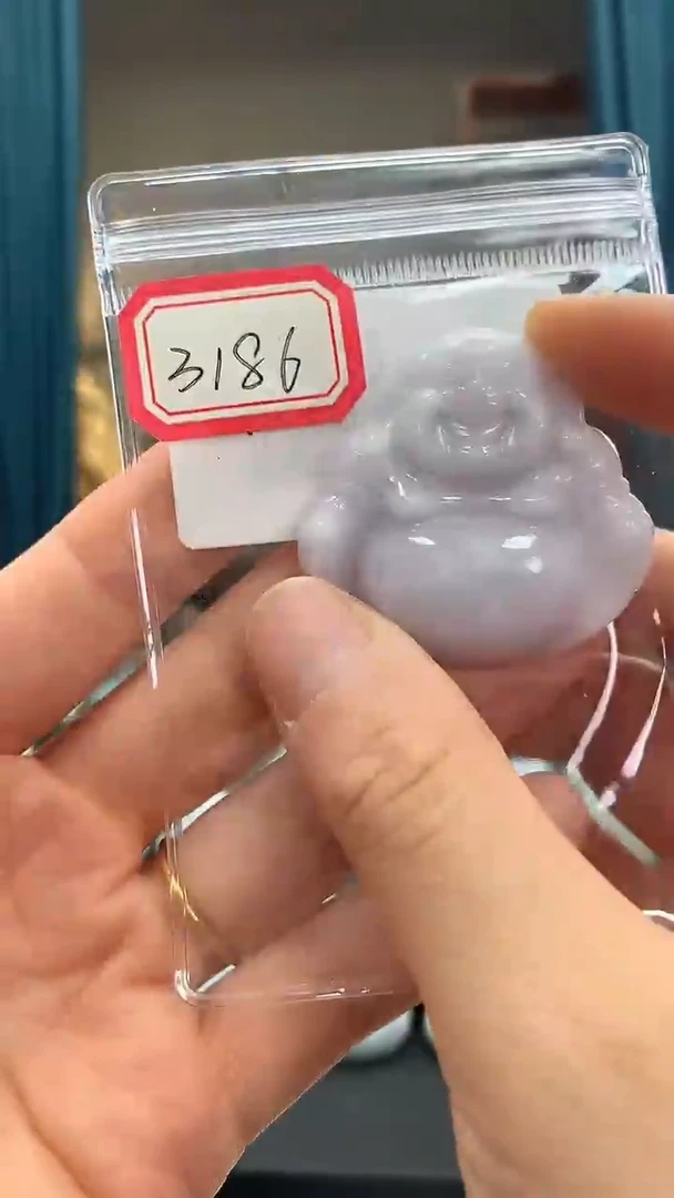颈饰未镶嵌翡翠佛公3186 微瑕慎拍