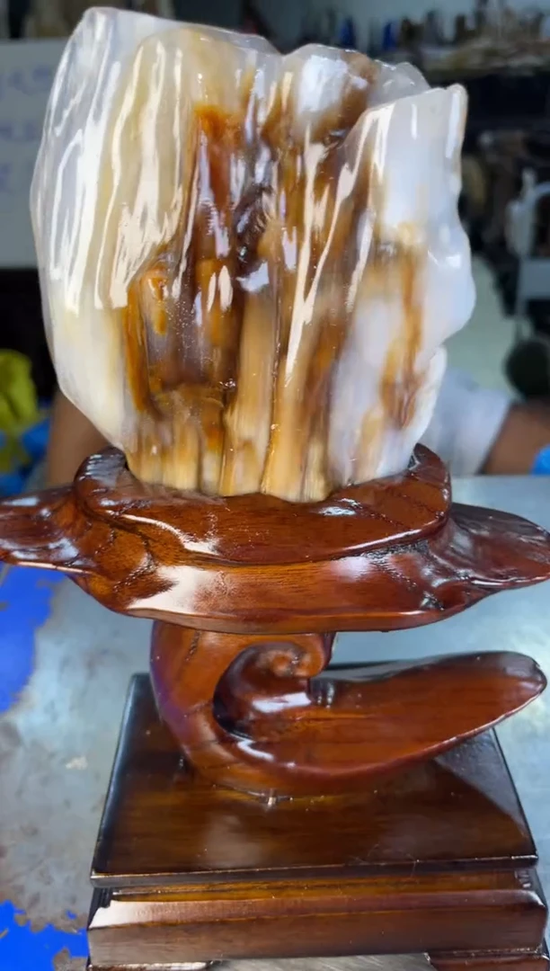 未镶嵌摆件硅化玉8