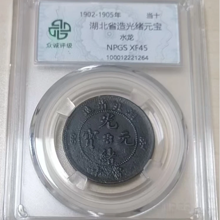 湖北造光绪元宝当十水龙  黑（图为样品，不发，随机发货）