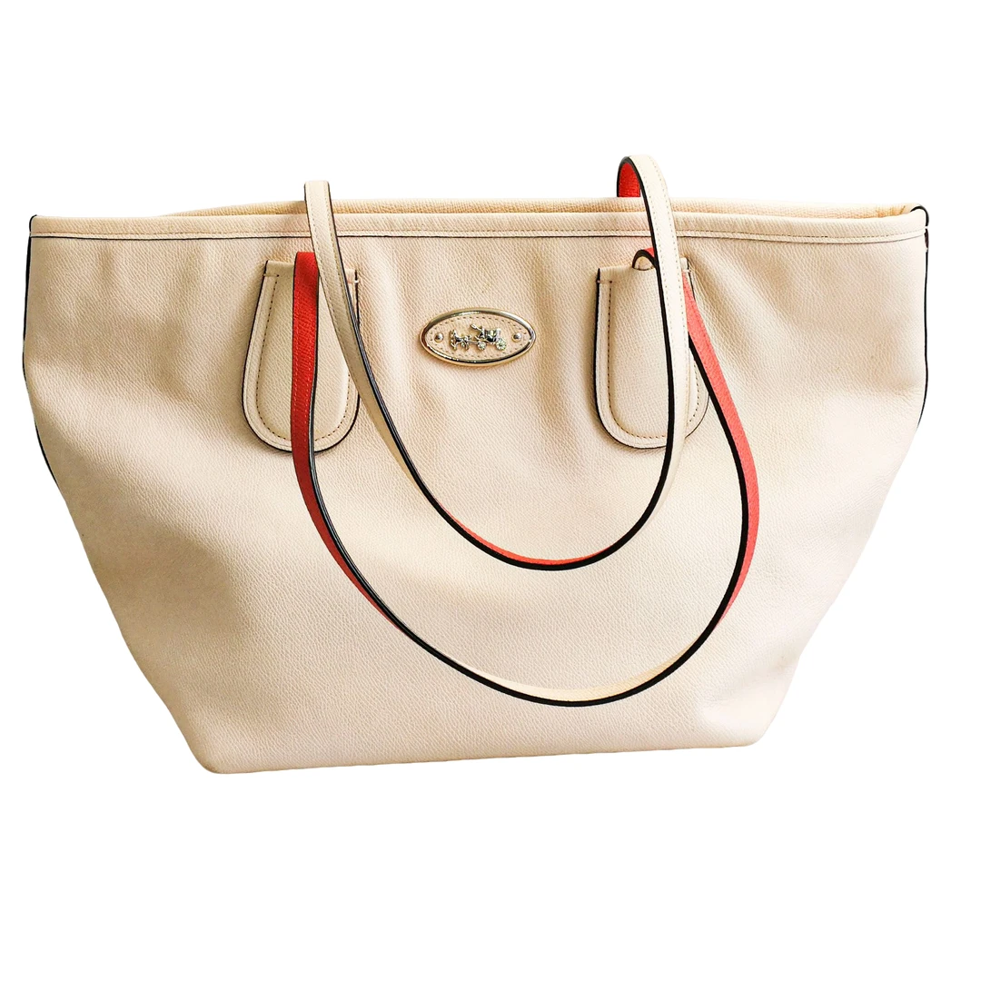 95新 COACH/蔻驰 coach 粉色托特包   032536