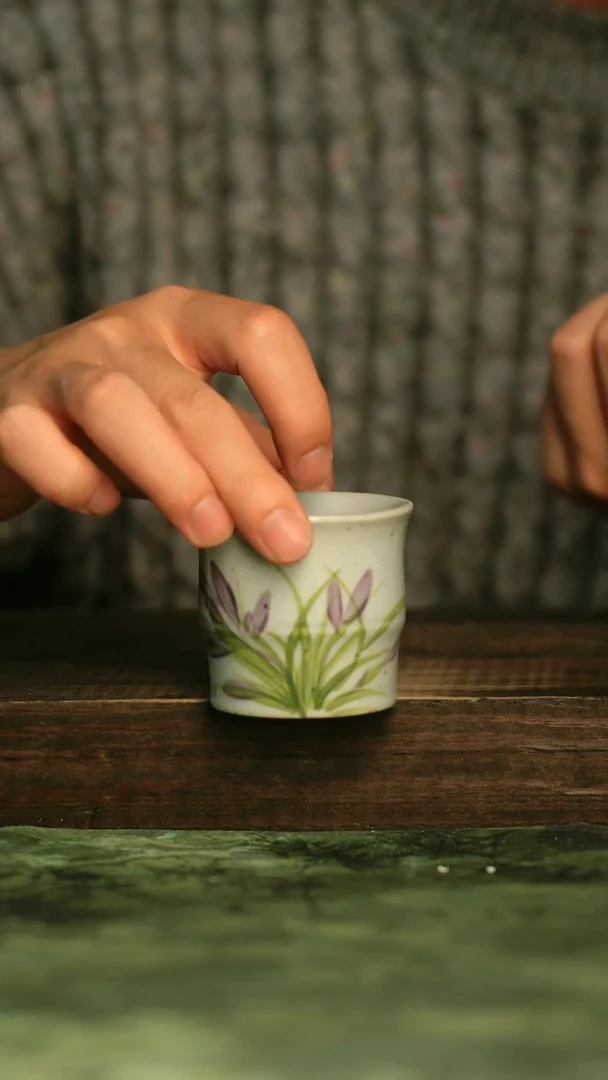 陶瓷青诗集手工手绘瓷器