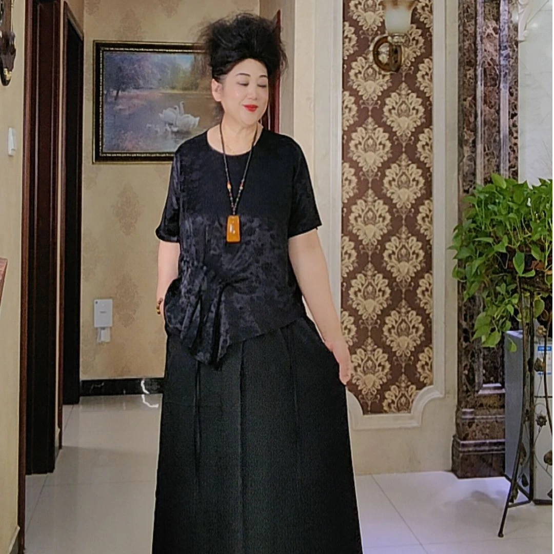 2025时尚夏季女款气质小衫阔腿裤