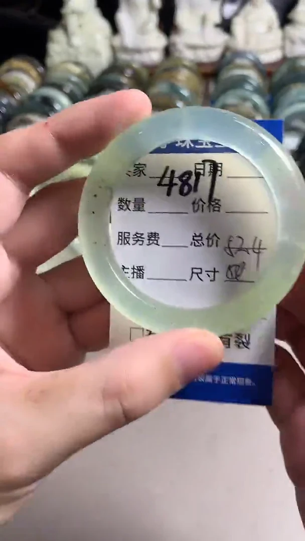 未镶嵌蛇纹石玉手镯4817