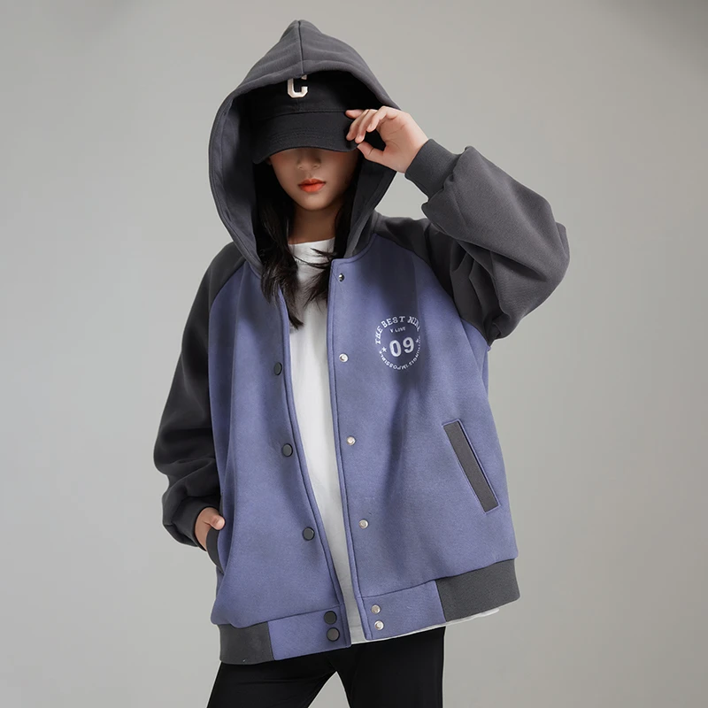 2025春秋冬季新款女大童儿童装女孩针织加绒外套棒球服洋气时髦潮
