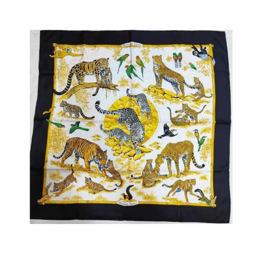 未使用 Hermes/爱马仕 【念念】“猫般柔情” 系列 90方巾