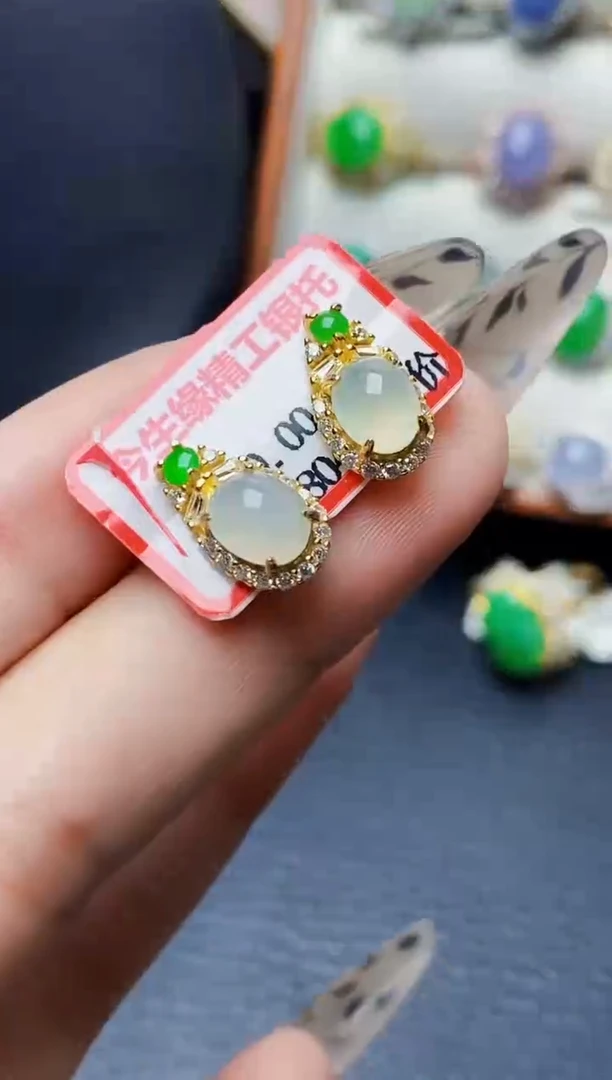 银S925镶嵌戒指翡翠5585