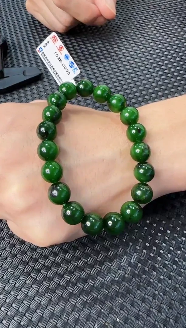 和田玉（碧玉）未镶嵌颈饰约12mm多样性发一