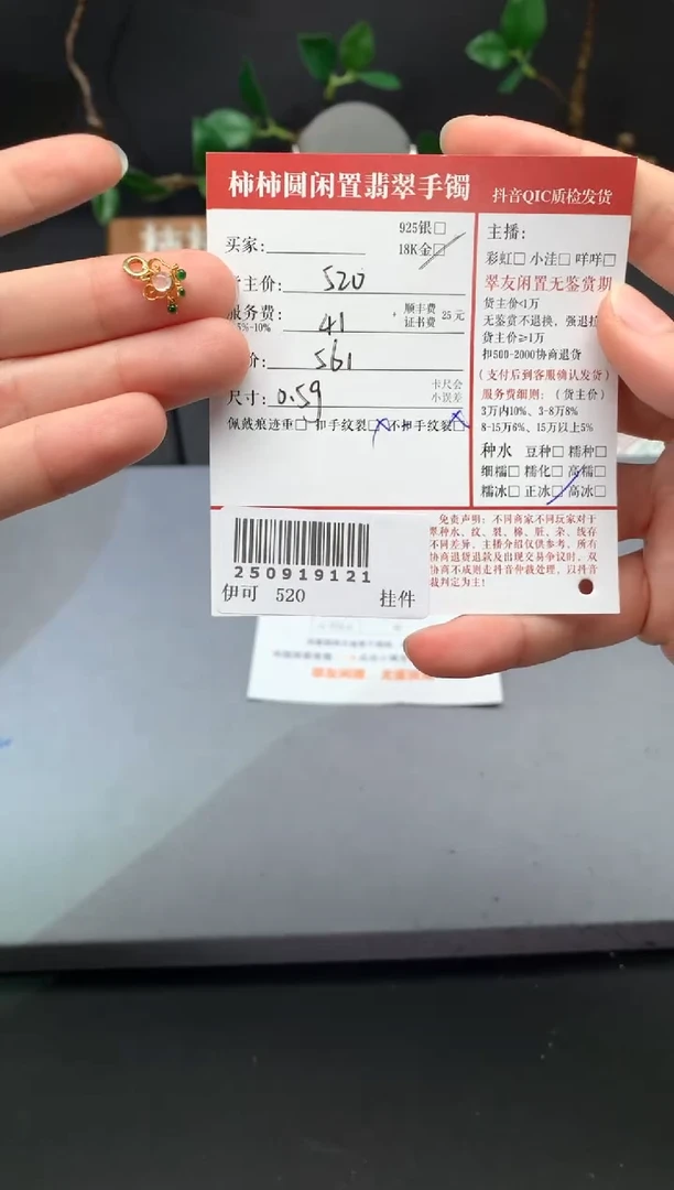 颈饰18K金镶嵌翡翠姐姐250919121
