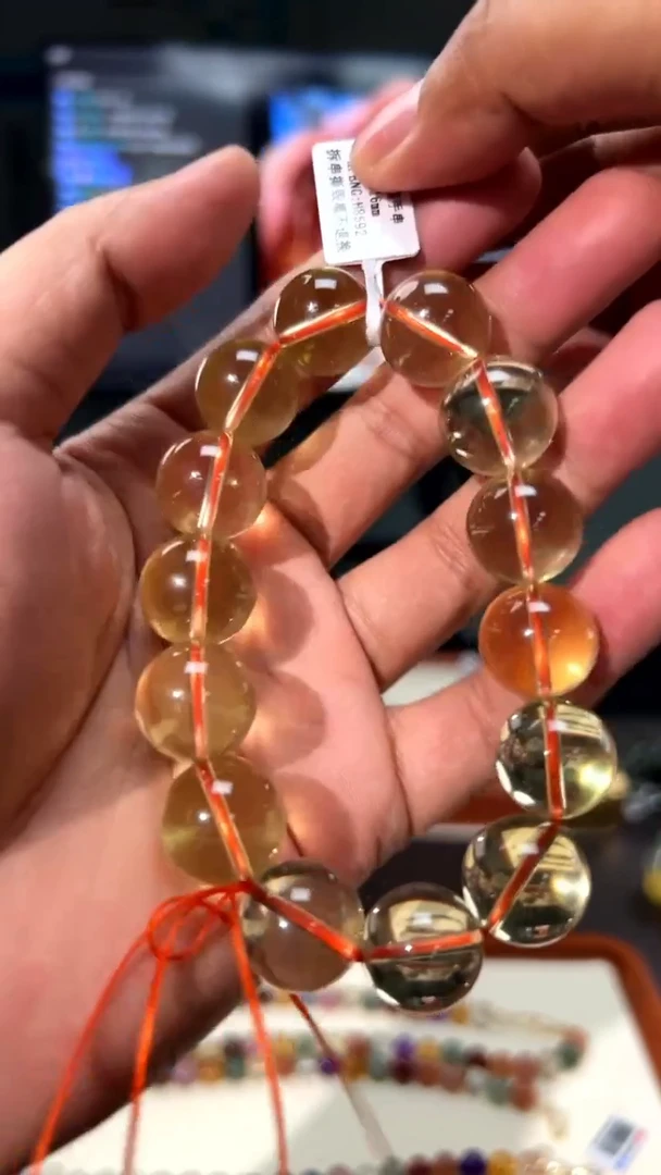 未镶嵌手链水晶16mm黄水晶8592