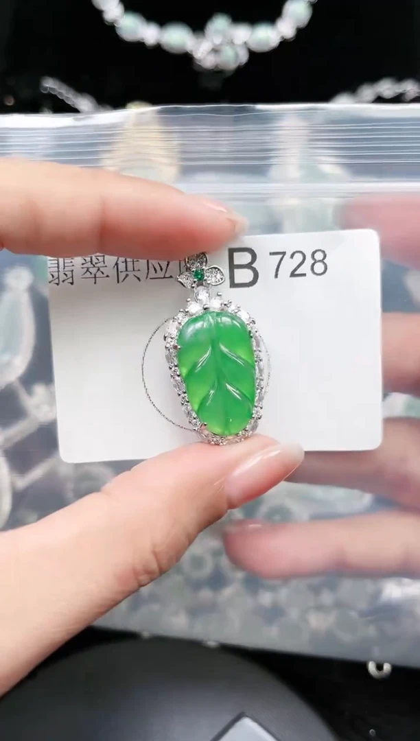 【闪购商品】翡翠颈饰未镶嵌赠皮绳728