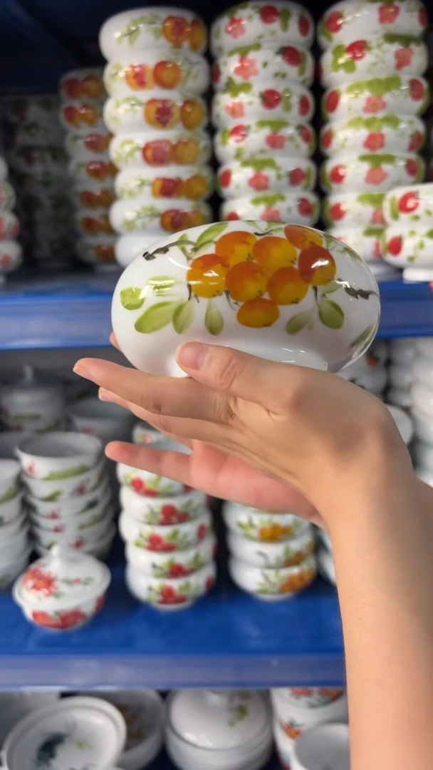 瓷片景德镇高温陶瓷食品级手绘釉中彩-窝窝碗