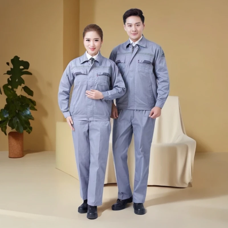 防静电口袋工作工装制服套装夏季汽修服反光设计加厚耐磨电焊工