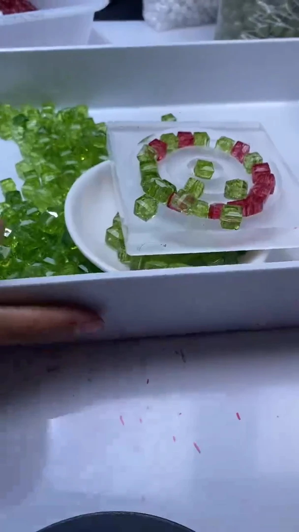 颈饰未镶嵌水晶W3187绿色碧玺方糖10mm*10颗