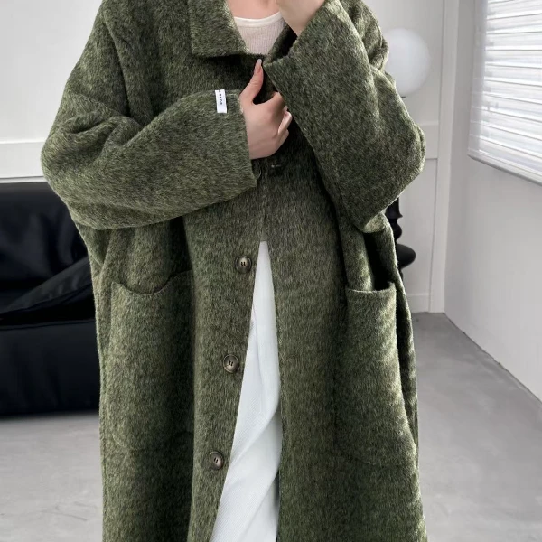 9801羊毛大衣2025秋冬新款毛呢大衣时尚中长款百搭双面呢女外套