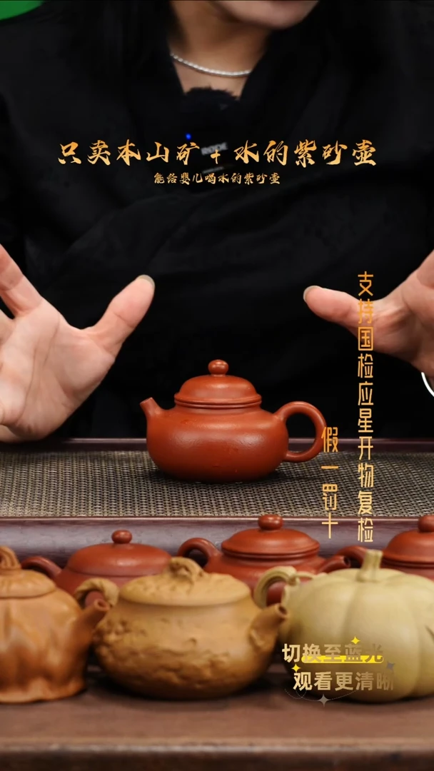 茶壶紫砂原矿龙山朱泥 全手 容天壶