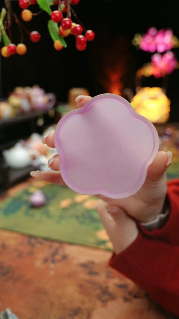 【闪购商品】紫色水晶琉璃梅花杯垫