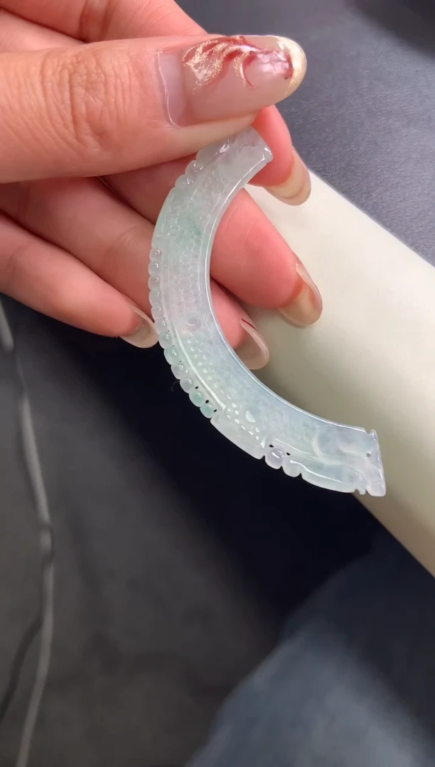 【闪购商品】定制翡翠未镶嵌玉璜-编绳